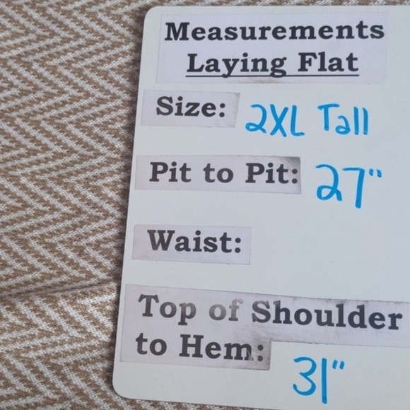 Perry Ellis Tan and White 1/4 Zip Pullover Jacket size 2XL Tall - Picture 7 of 7